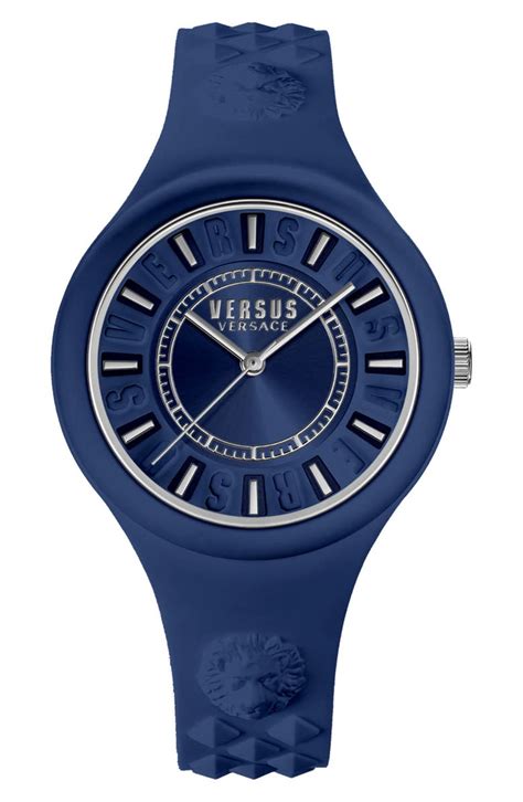 Versus Versace Womens Blue 39 mm Fire Island Glitter Watch 